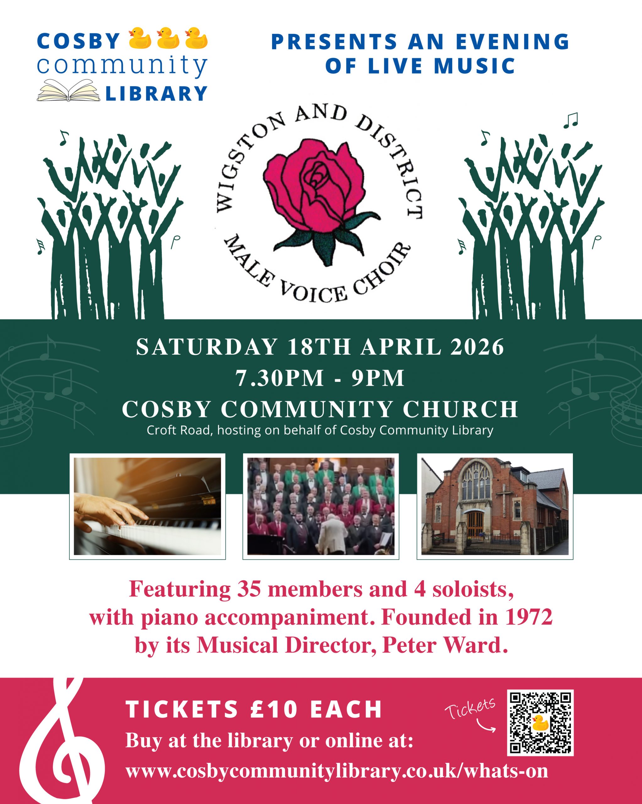 Cosby Community Library presents and evening of live music with the Wigston and District Male Voice Choir.